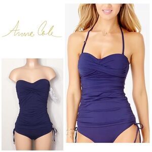 Anne Cole navy tankini set. NWT
